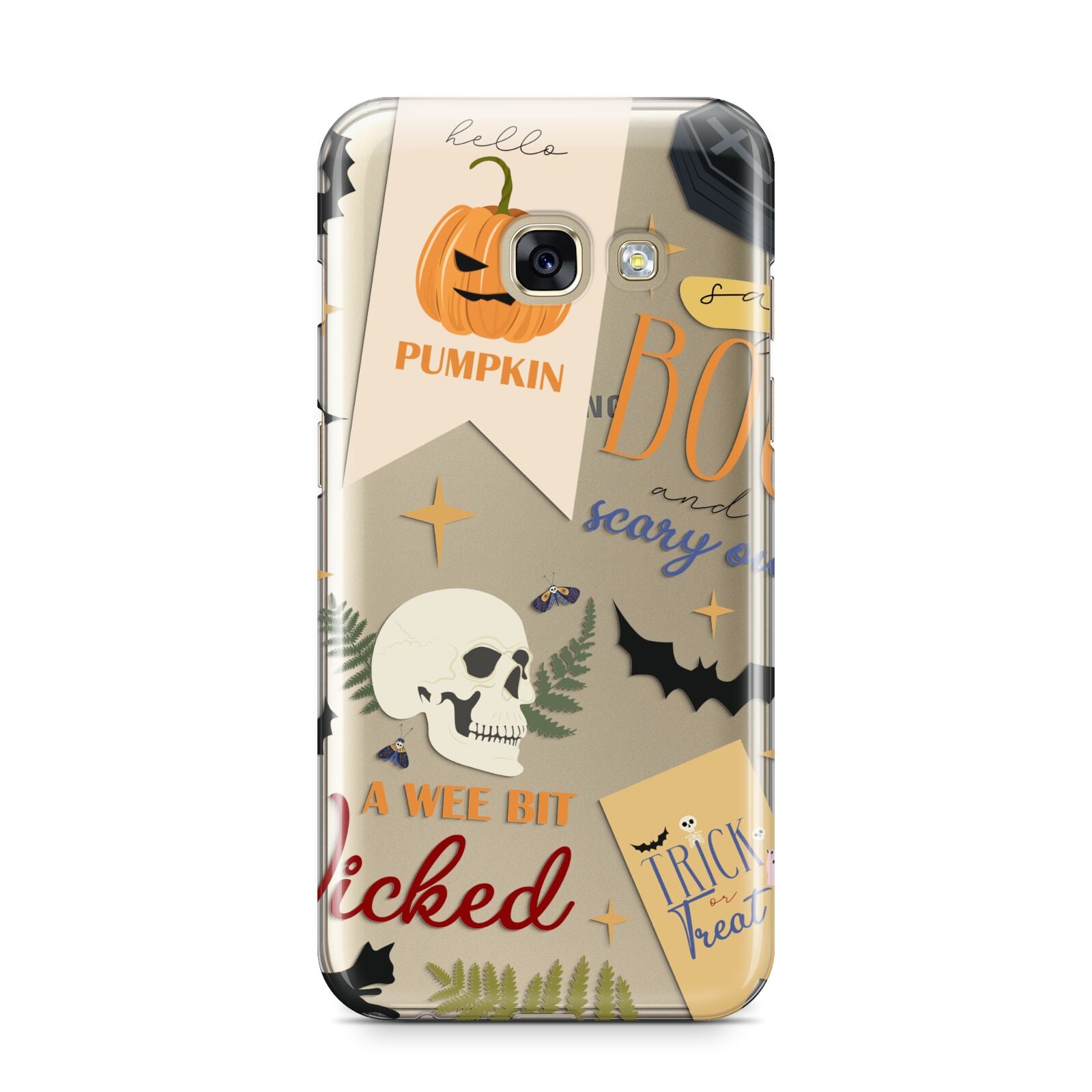 Dramatic Halloween Illustrations Samsung Galaxy A3 2017 Case on gold phone