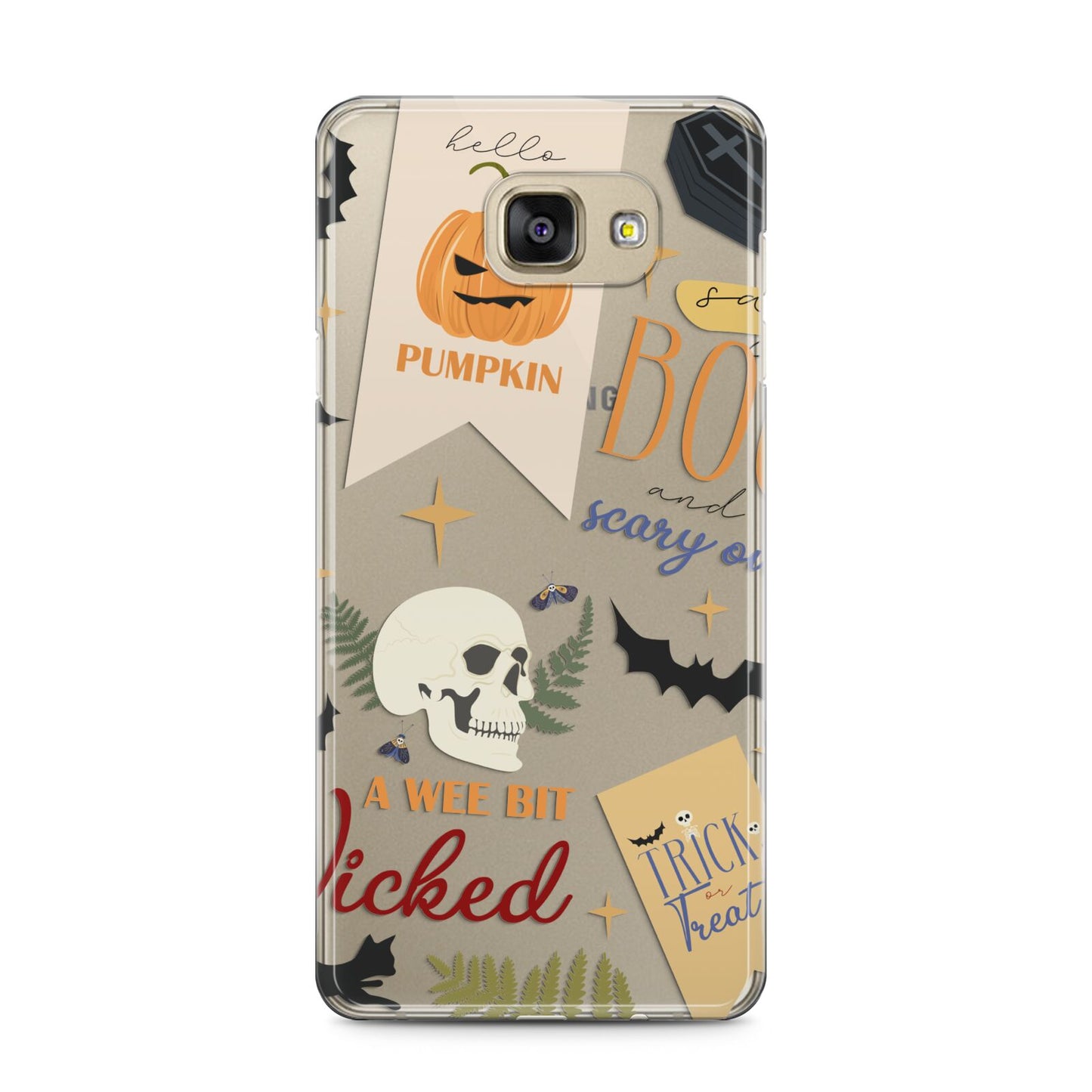 Dramatic Halloween Illustrations Samsung Galaxy A5 2016 Case on gold phone