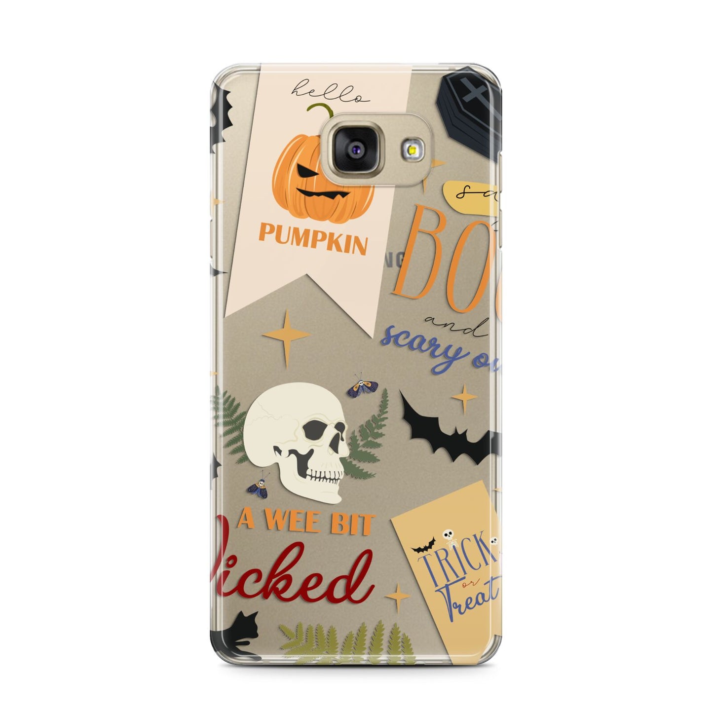 Dramatic Halloween Illustrations Samsung Galaxy A7 2016 Case on gold phone