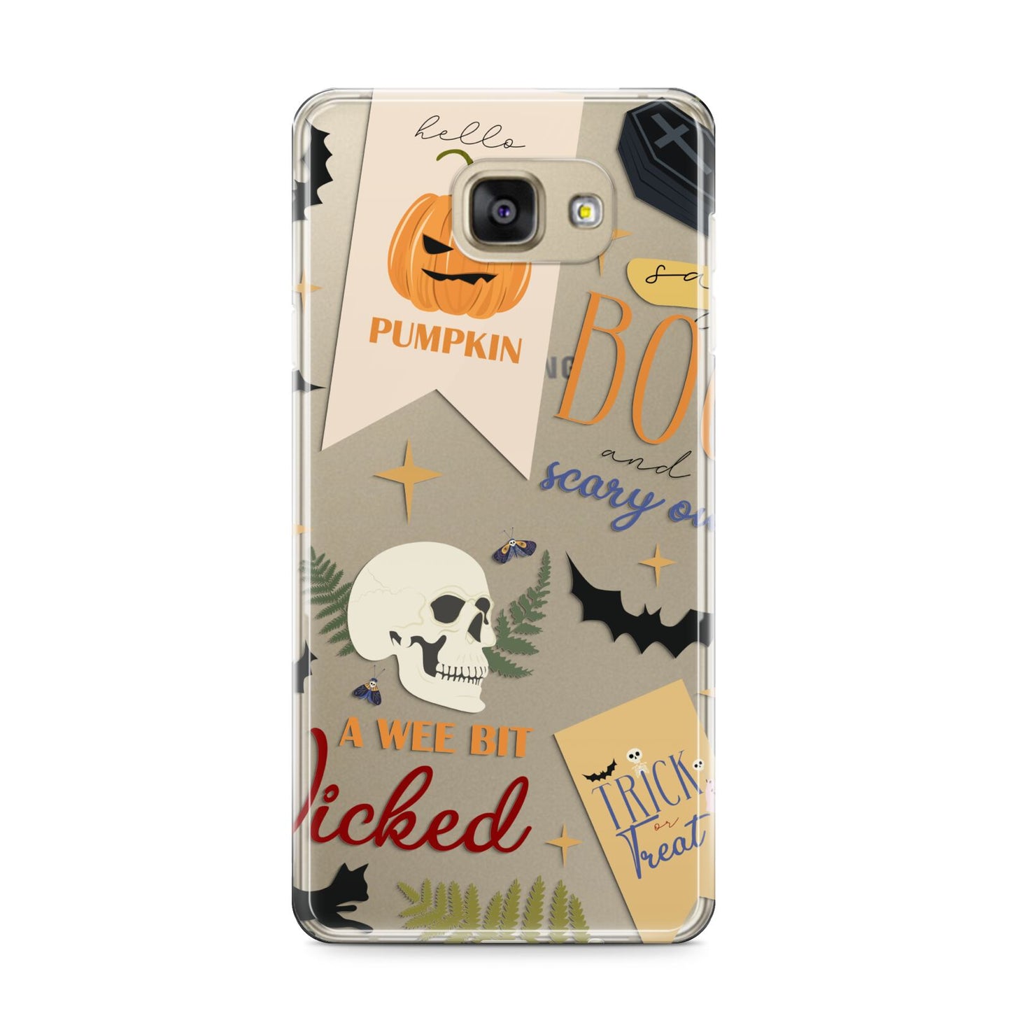 Dramatic Halloween Illustrations Samsung Galaxy A9 2016 Case on gold phone