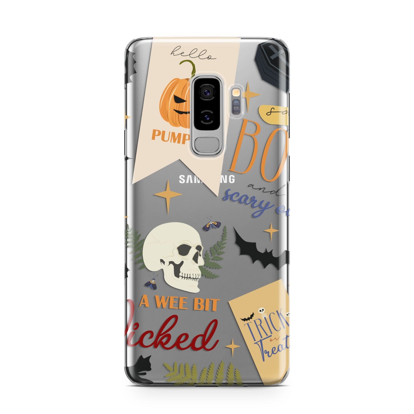 Dramatic Halloween Illustrations Samsung Galaxy S9 Plus Case on Silver phone