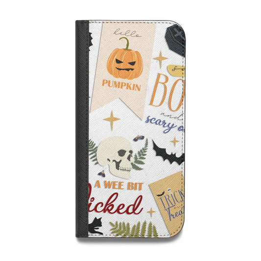 Dramatic Halloween Illustrations Vegan Leather Flip Samsung Case