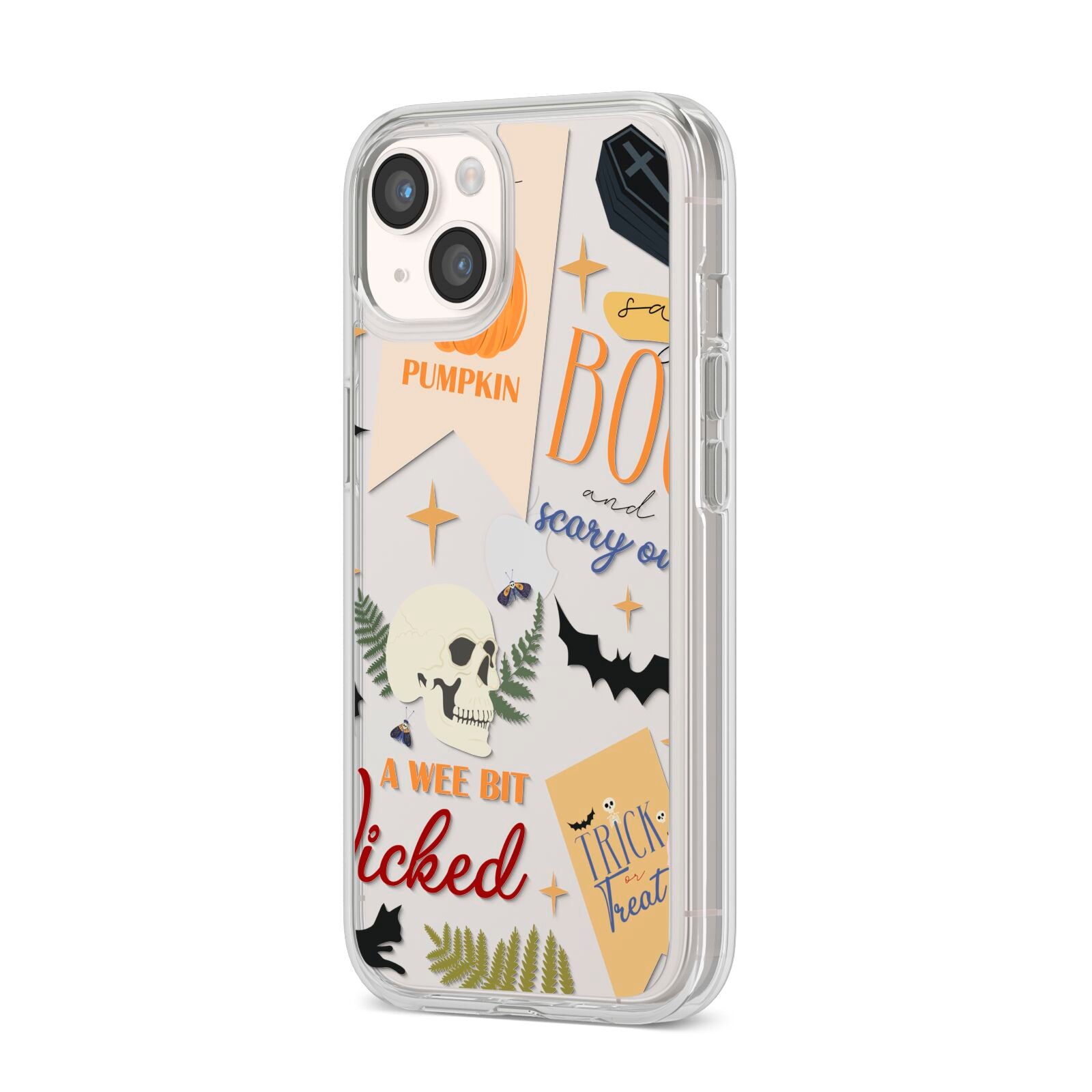 Dramatic Halloween Illustrations iPhone 14 Clear Tough Case Starlight Angled Image