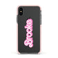 Dream Name Apple iPhone Xs Impact Case Pink Edge on Black Phone