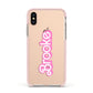Dream Name Apple iPhone Xs Impact Case Pink Edge on Gold Phone