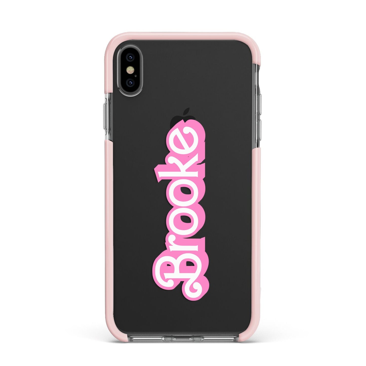 Dream Name Apple iPhone Xs Max Impact Case Pink Edge on Black Phone