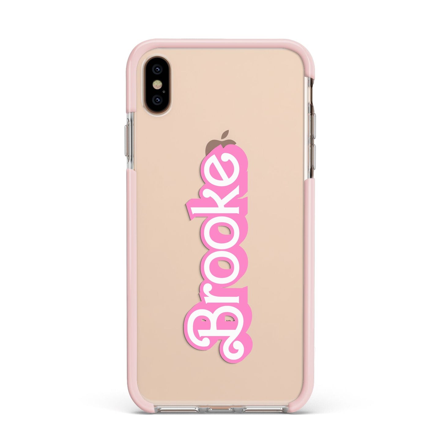Dream Name Apple iPhone Xs Max Impact Case Pink Edge on Gold Phone