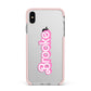Dream Name Apple iPhone Xs Max Impact Case Pink Edge on Silver Phone