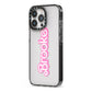 Dream Name iPhone 13 Pro Black Impact Case Side Angle on Silver phone