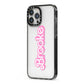 Dream Name iPhone 13 Pro Max Black Impact Case Side Angle on Silver phone
