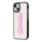 Dream Name iPhone 14 Black Impact Case Side Angle on Silver phone