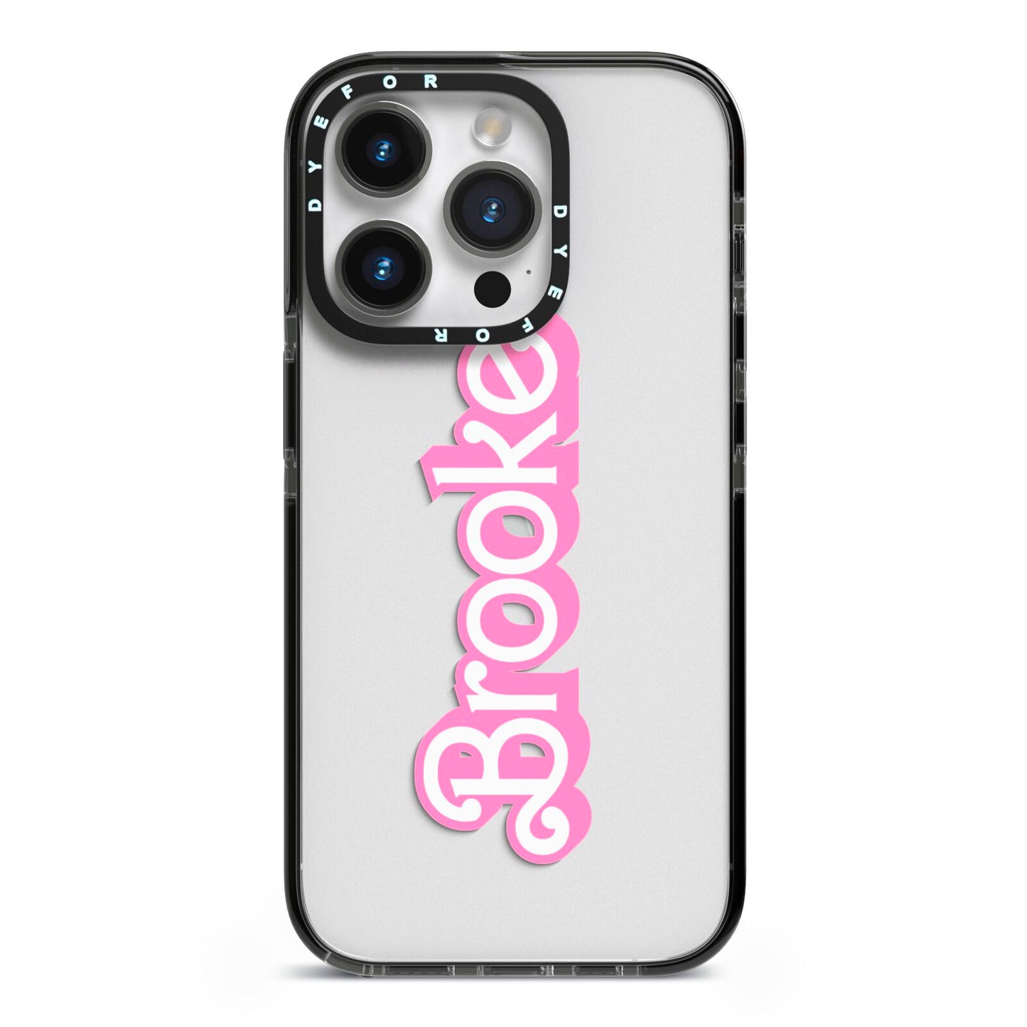 Dream Name iPhone 14 Pro Black Impact Case on Silver phone