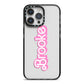 Dream Name iPhone 14 Pro Max Black Impact Case on Silver phone