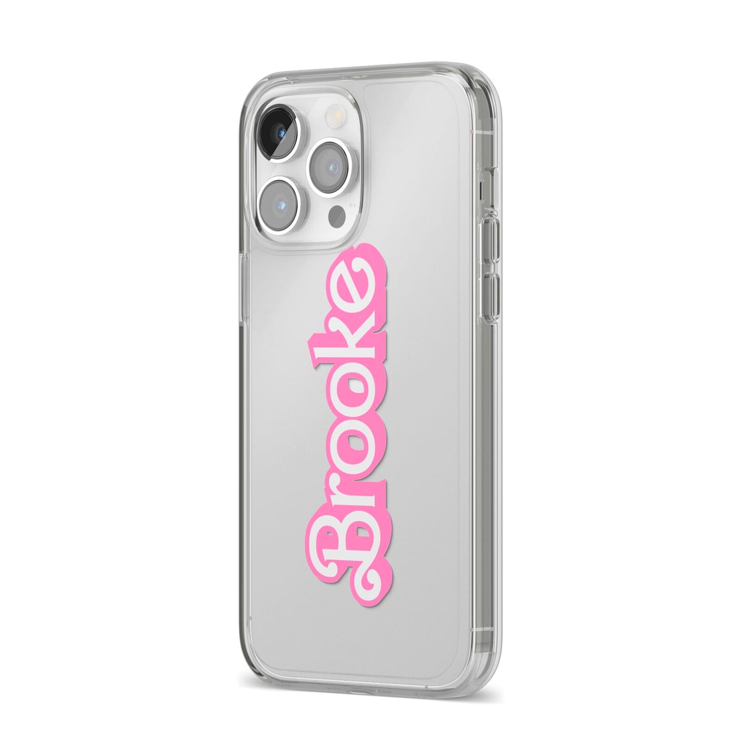 Dream Name iPhone 14 Pro Max Clear Tough Case Silver Angled Image