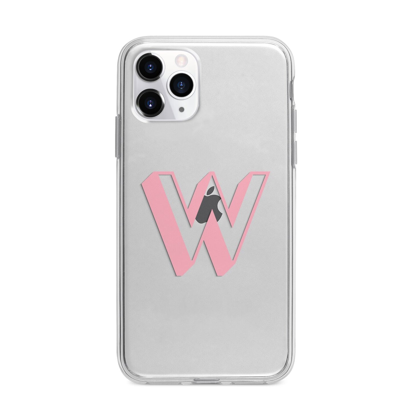 Drop Shadow Initial Apple iPhone 11 Pro Max in Silver with Bumper Case