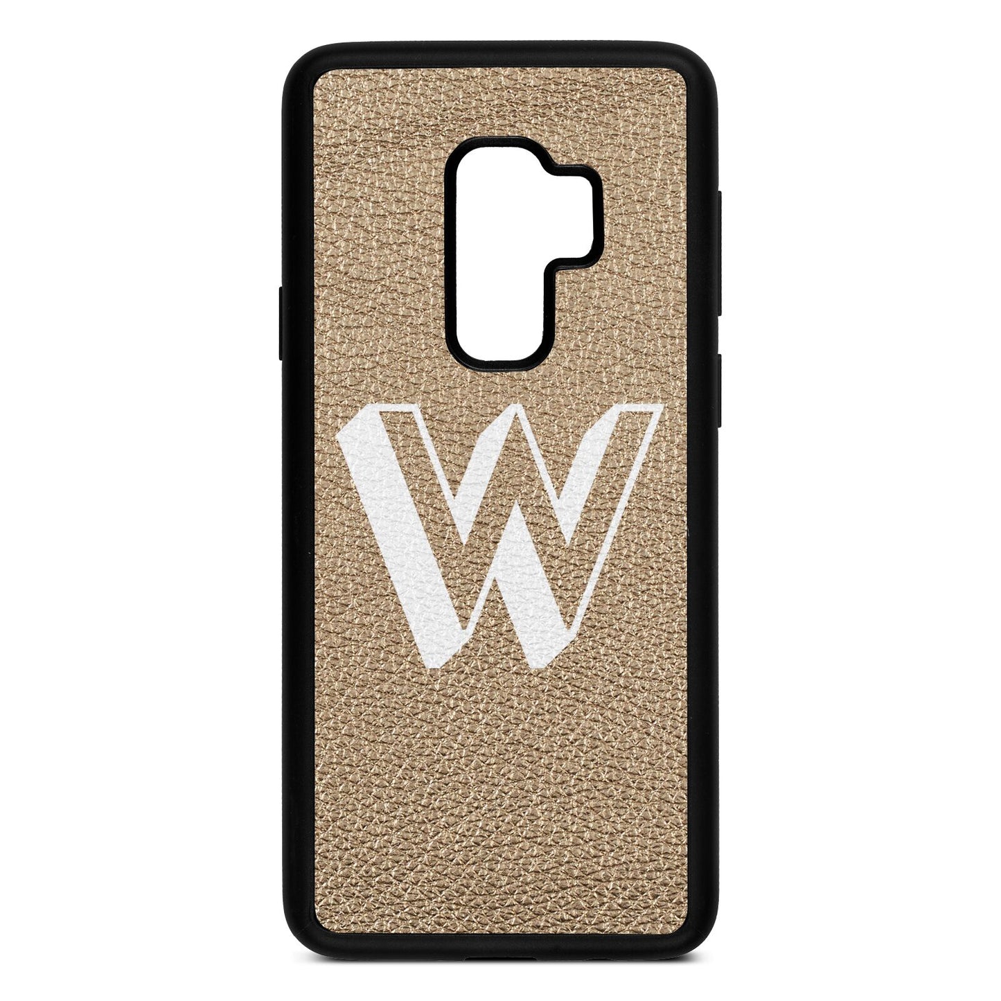 Drop Shadow Initial Gold Pebble Leather Samsung S9 Plus Case