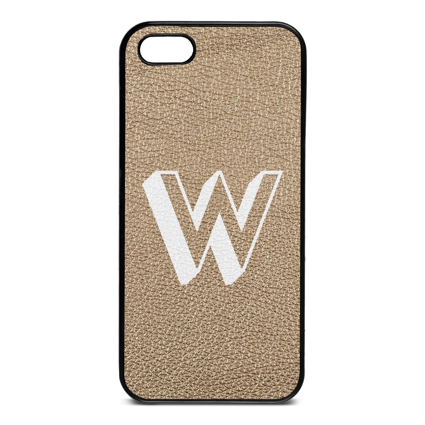 Drop Shadow Initial Gold Pebble Leather iPhone 5 Case