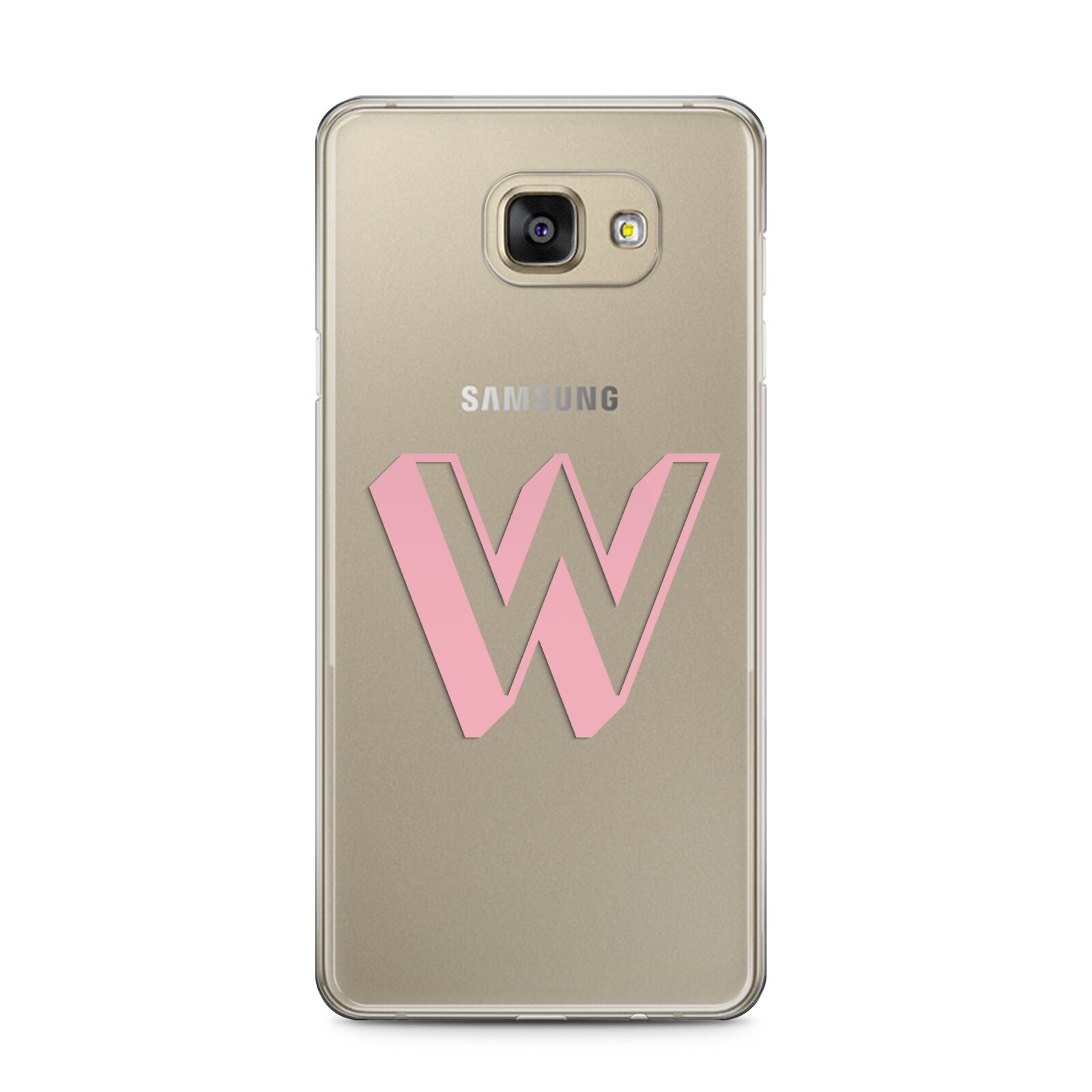 Drop Shadow Initial Samsung Galaxy A5 2016 Case on gold phone