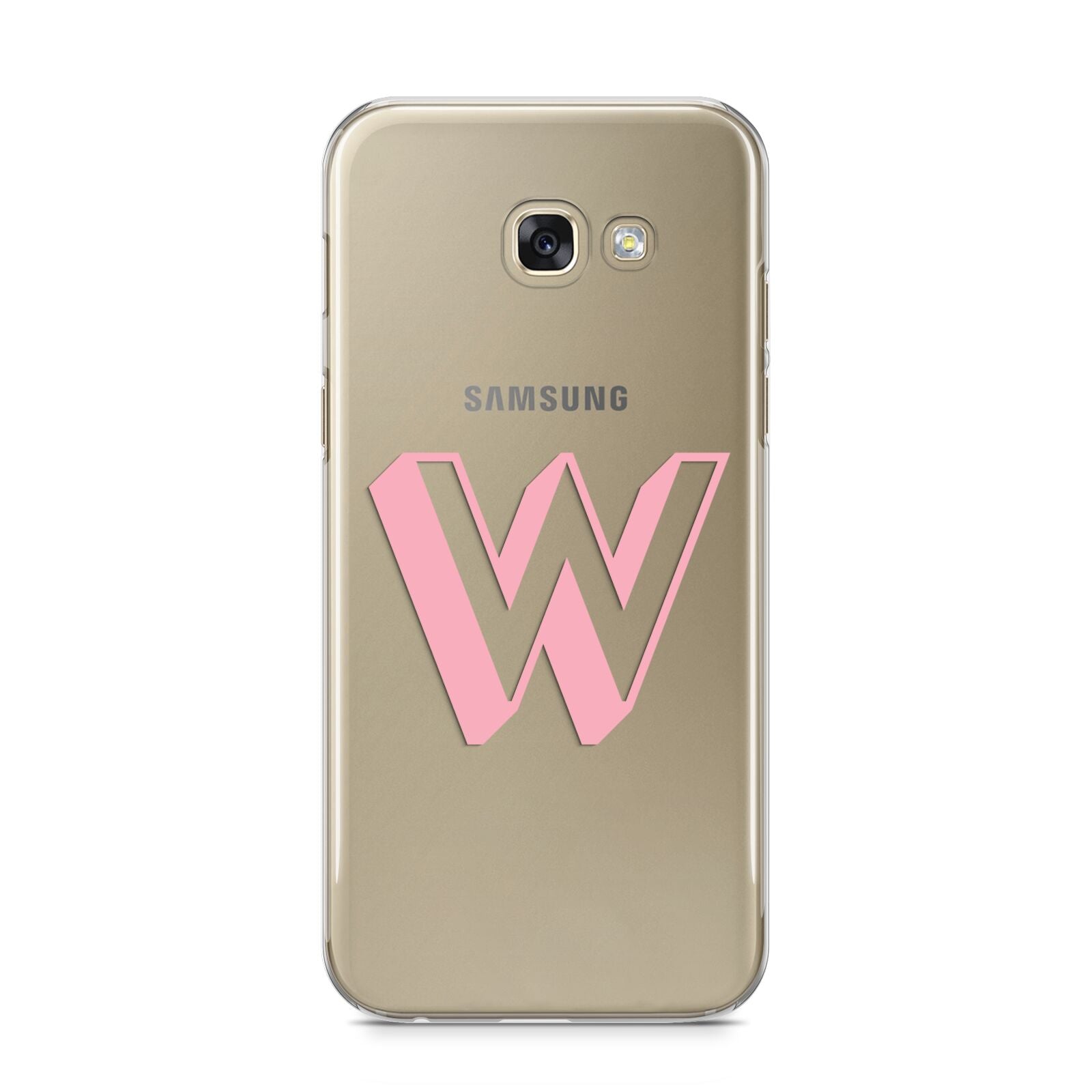 Drop Shadow Initial Samsung Galaxy A5 2017 Case on gold phone