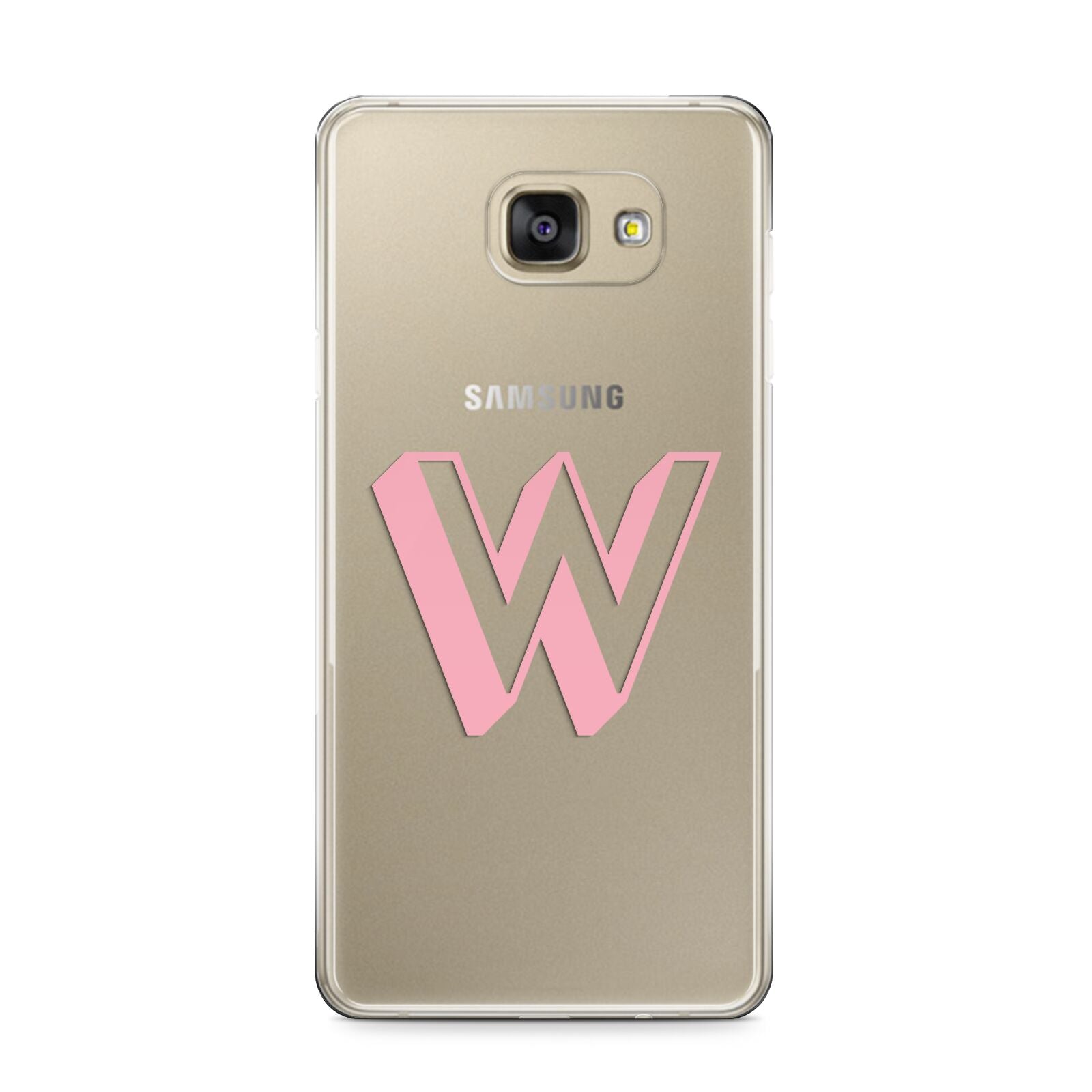 Drop Shadow Initial Samsung Galaxy A9 2016 Case on gold phone