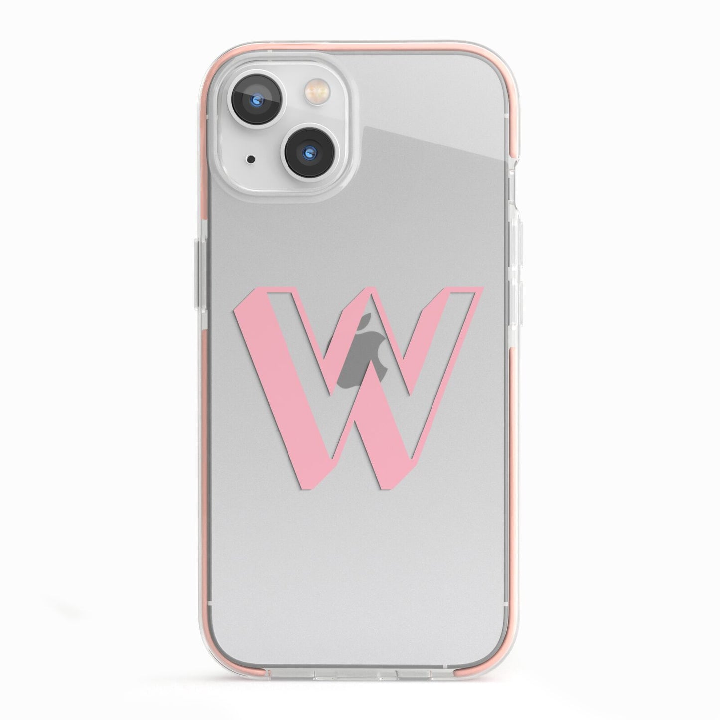 Drop Shadow Initial iPhone 13 TPU Impact Case with Pink Edges