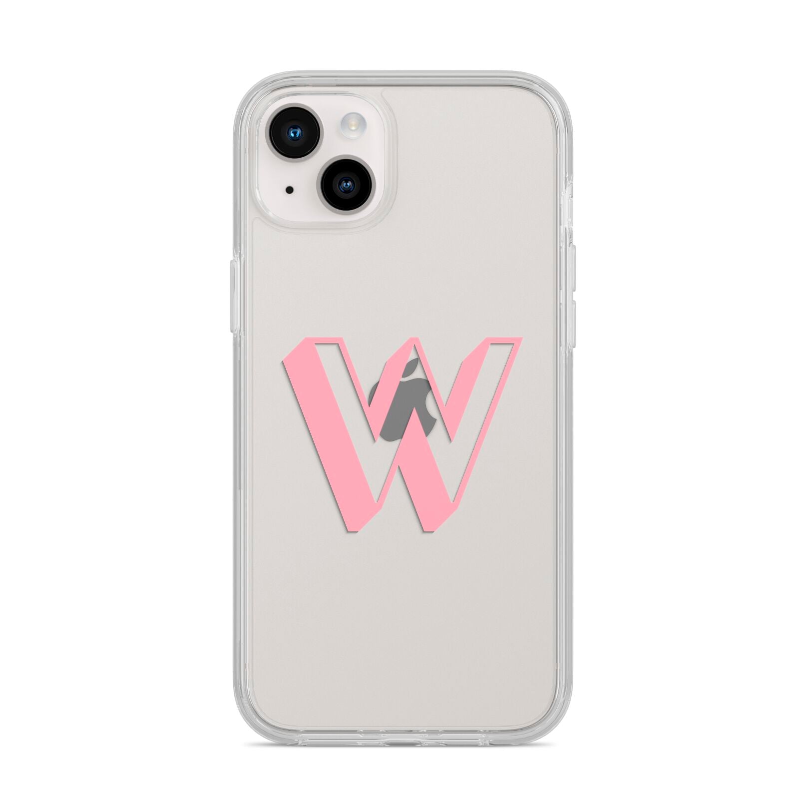 Drop Shadow Initial iPhone 14 Plus Clear Tough Case Starlight