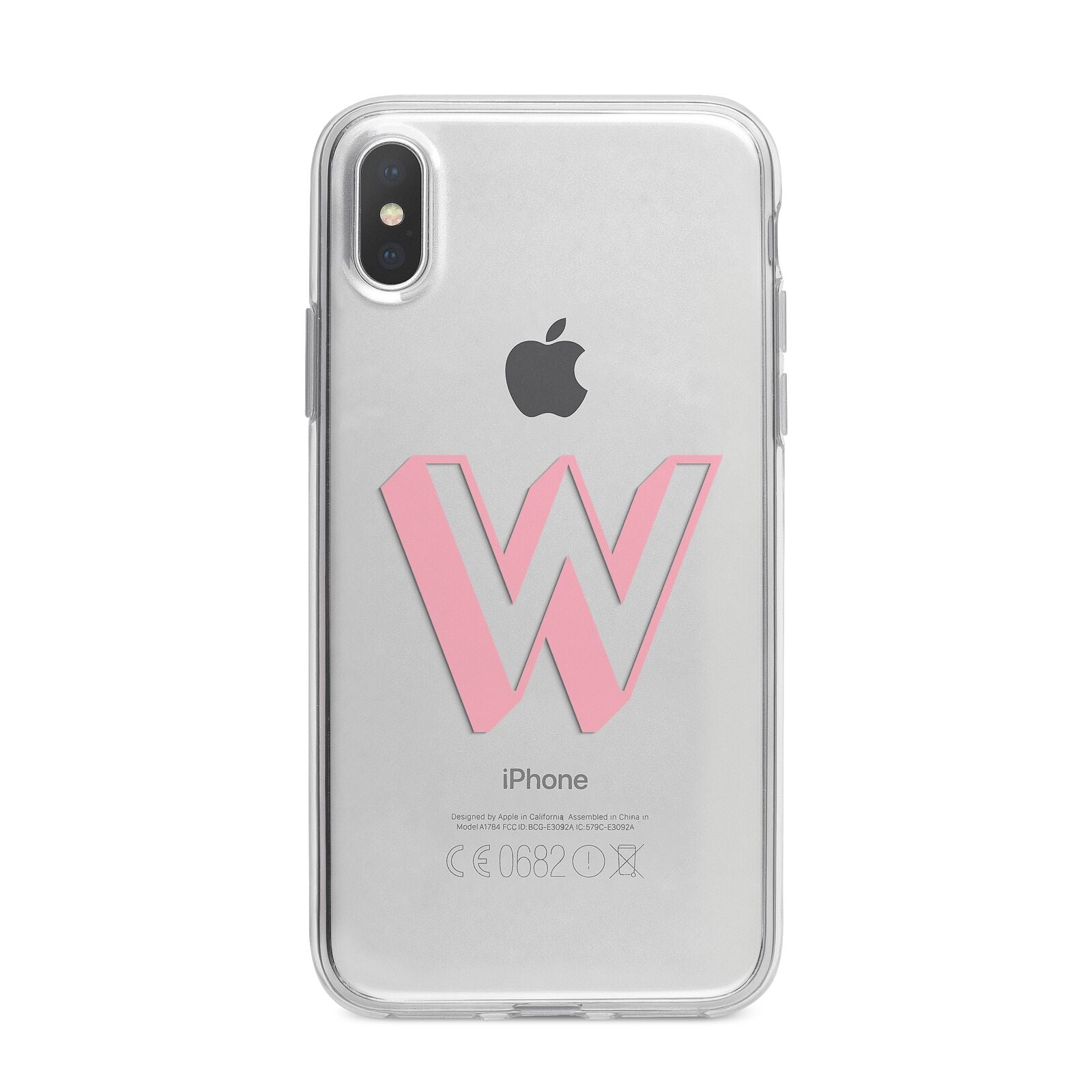 Drop Shadow Initial iPhone X Bumper Case on Silver iPhone Alternative Image 1