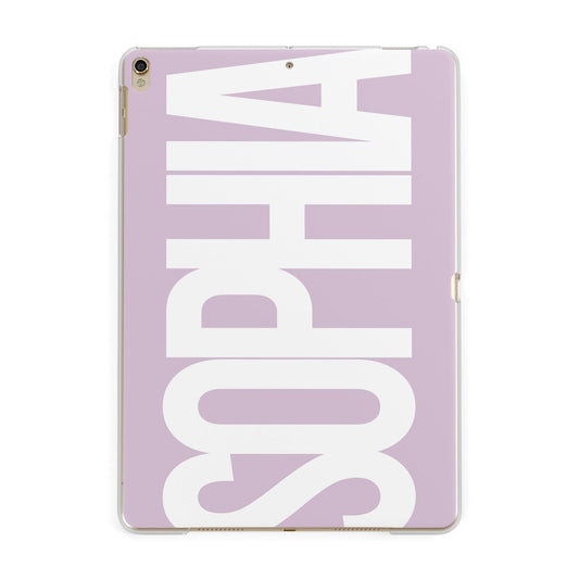 Dusty Pink with Bold White Text Apple iPad Gold Case