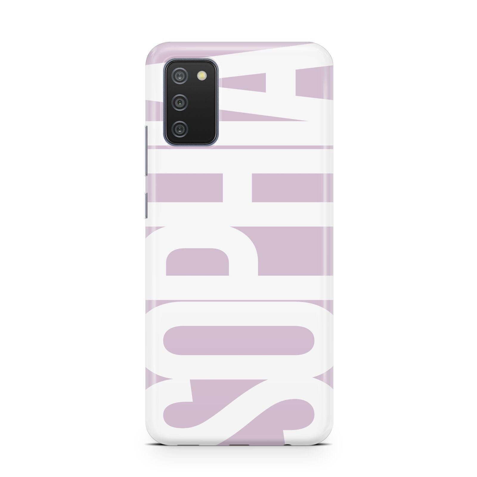 Dusty Pink with Bold White Text Samsung A02s Case