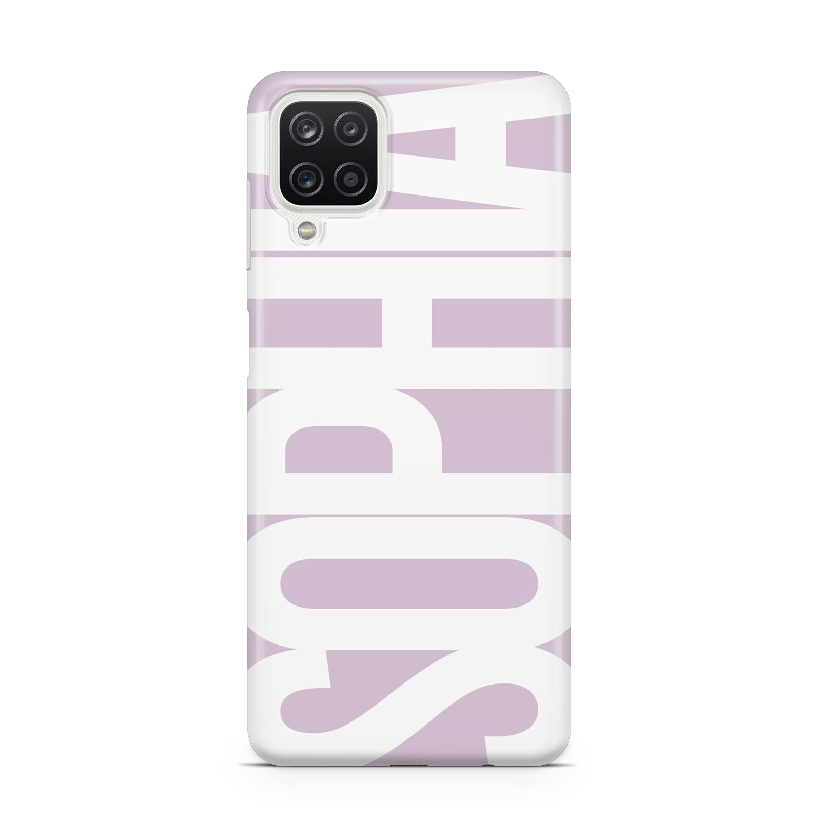 Dusty Pink with Bold White Text Samsung A12 Case