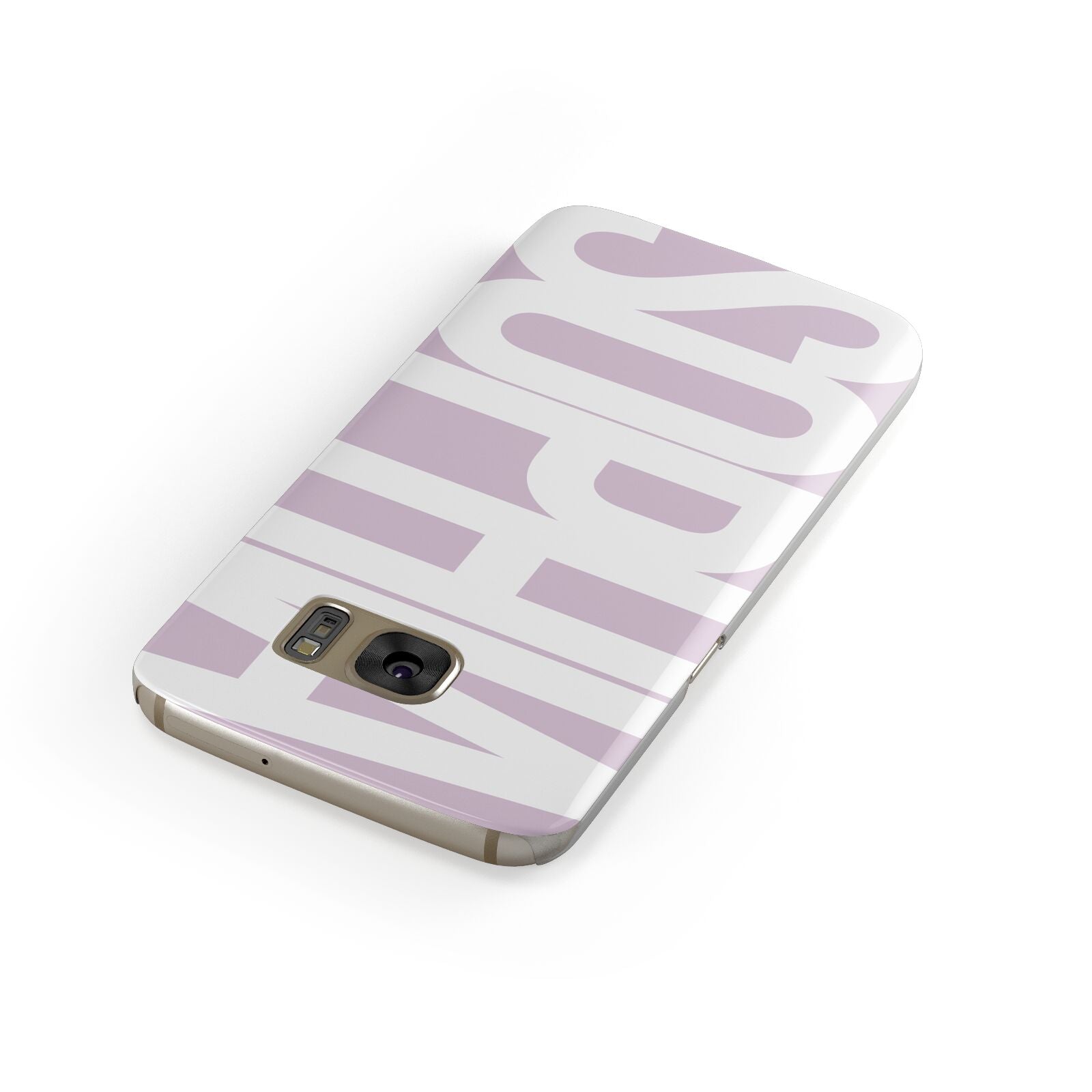 Dusty Pink with Bold White Text Samsung Galaxy Case Front Close Up