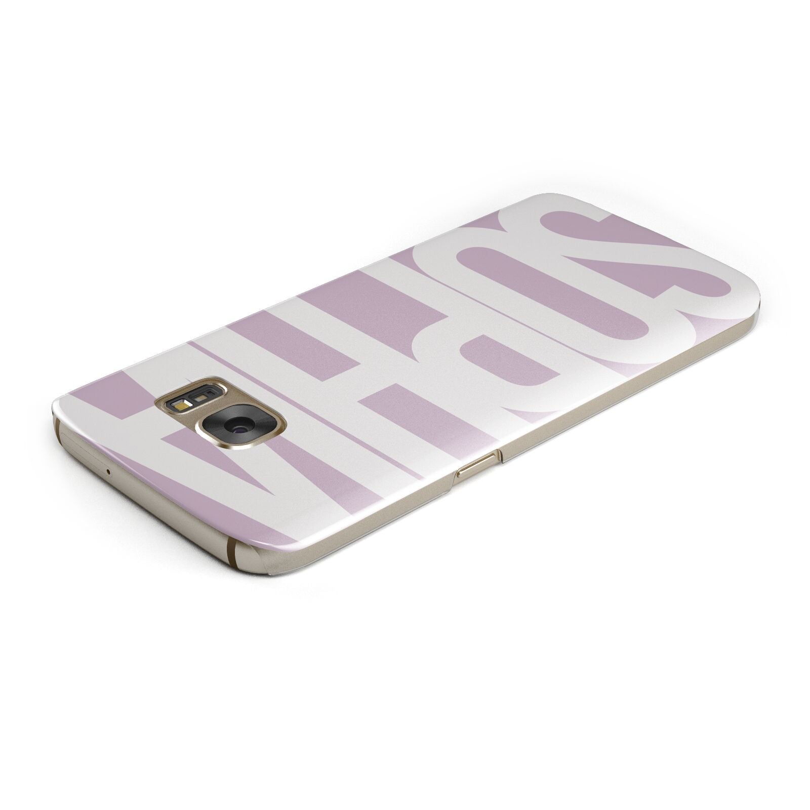 Dusty Pink with Bold White Text Samsung Galaxy Case Top Cutout