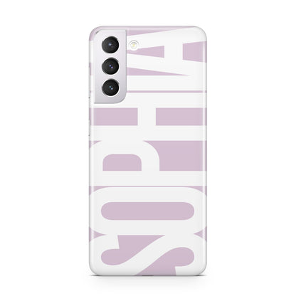 Dusty Pink with Bold White Text Samsung S21 Case