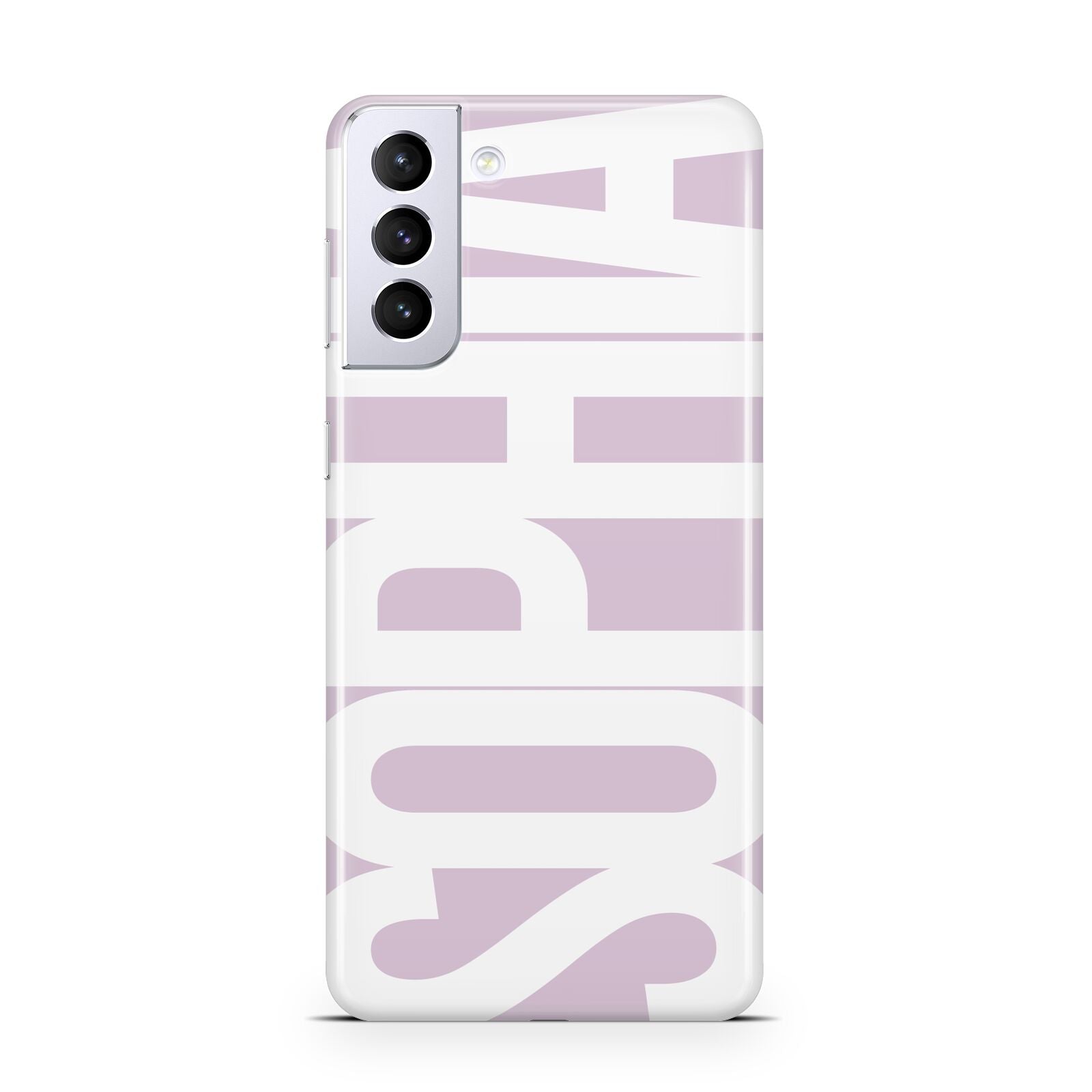 Dusty Pink with Bold White Text Samsung S21 Plus Case