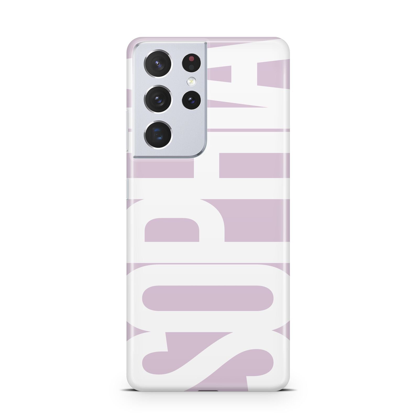 Dusty Pink with Bold White Text Samsung S21 Ultra Case