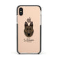 Dutch Shepherd Personalised Apple iPhone Xs Impact Case Black Edge on Gold Phone