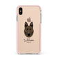 Dutch Shepherd Personalised Apple iPhone Xs Max Impact Case Pink Edge on Gold Phone