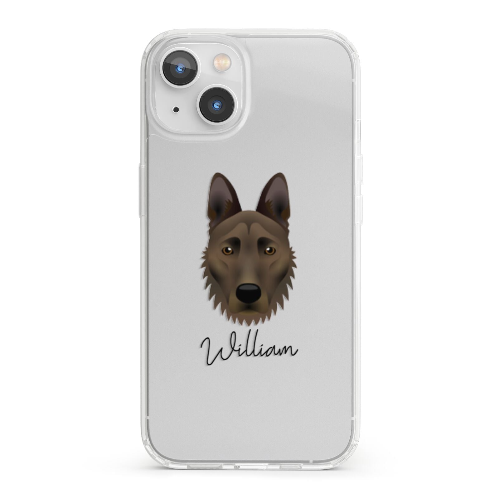 Dutch Shepherd Personalised iPhone 13 Clear Bumper Case