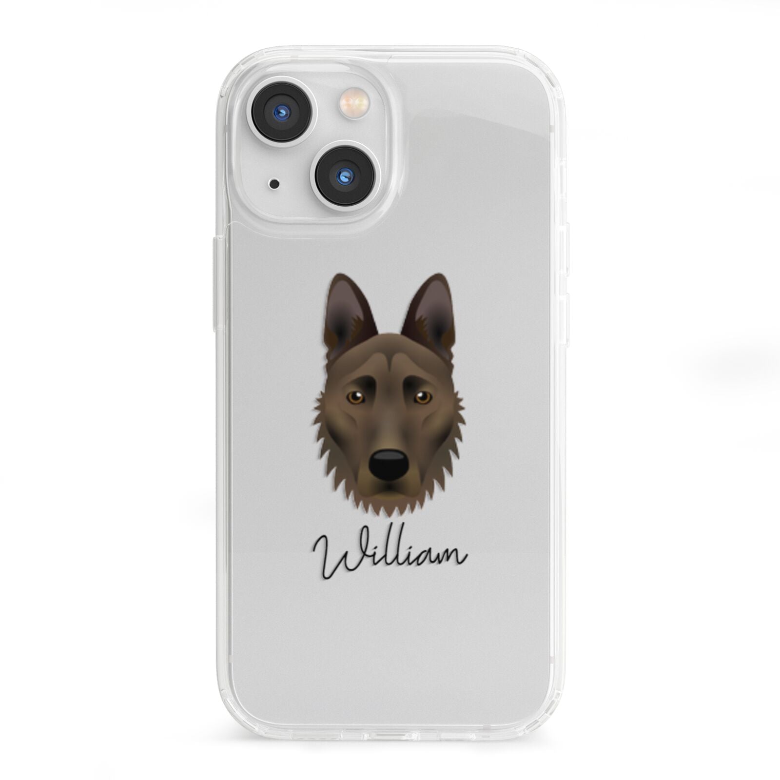 Dutch Shepherd Personalised iPhone 13 Mini Clear Bumper Case