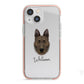 Dutch Shepherd Personalised iPhone 13 Mini TPU Impact Case with Pink Edges