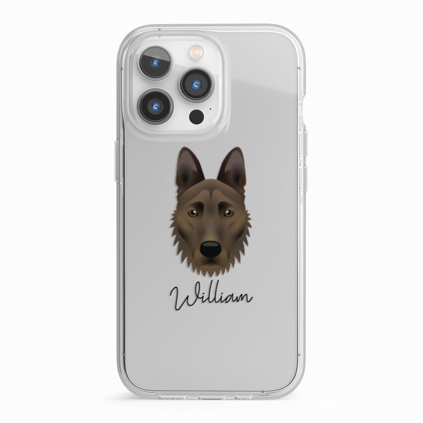 Dutch Shepherd Personalised iPhone 13 Pro TPU Impact Case with White Edges