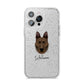 Dutch Shepherd Personalised iPhone 14 Pro Max Glitter Tough Case Silver