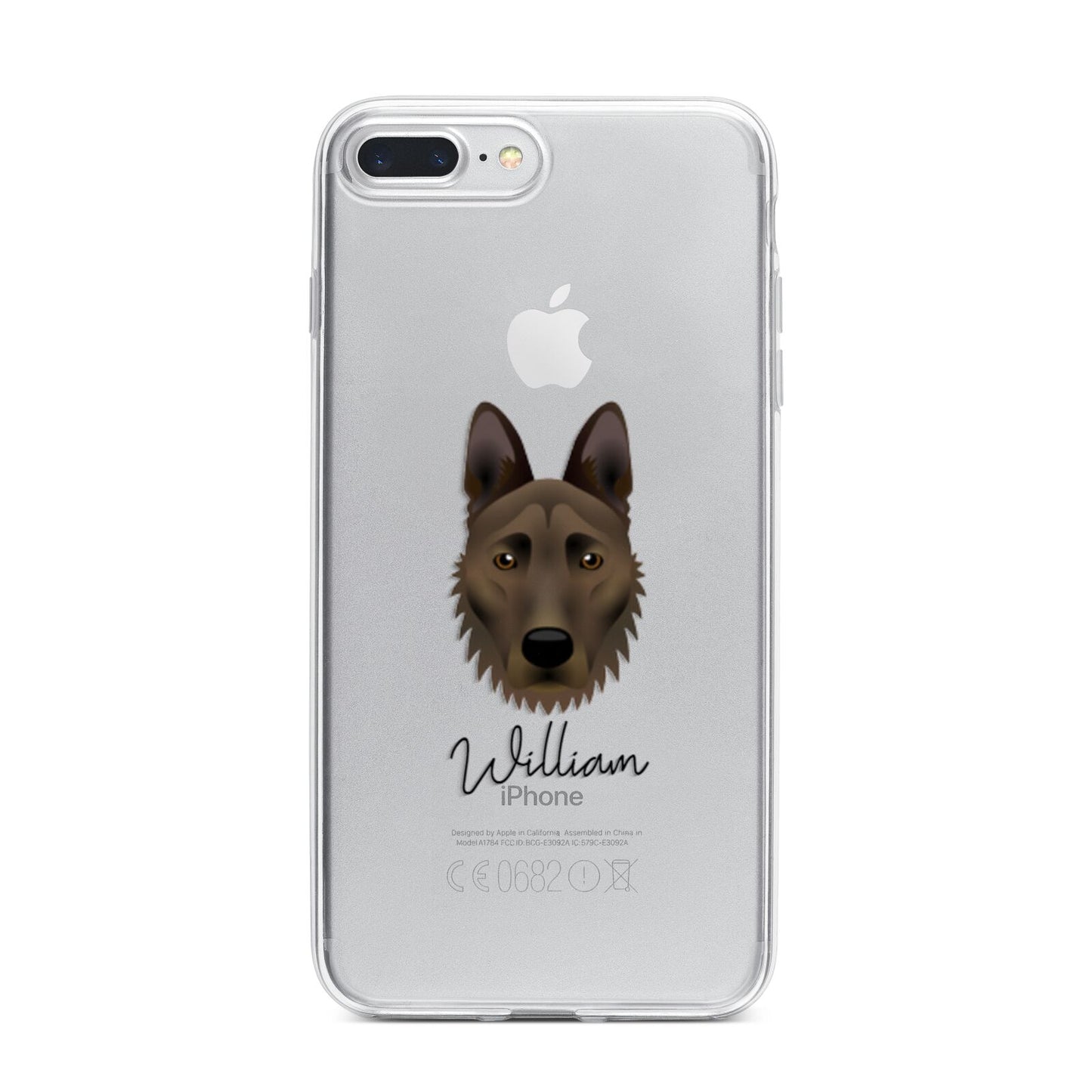 Dutch Shepherd Personalised iPhone 7 Plus Bumper Case on Silver iPhone