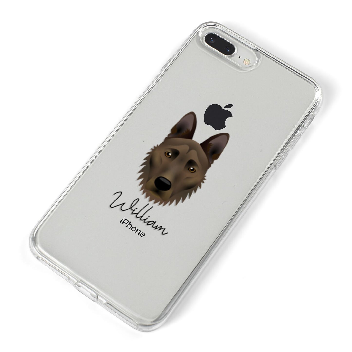 Dutch Shepherd Personalised iPhone 8 Plus Bumper Case on Silver iPhone Alternative Image