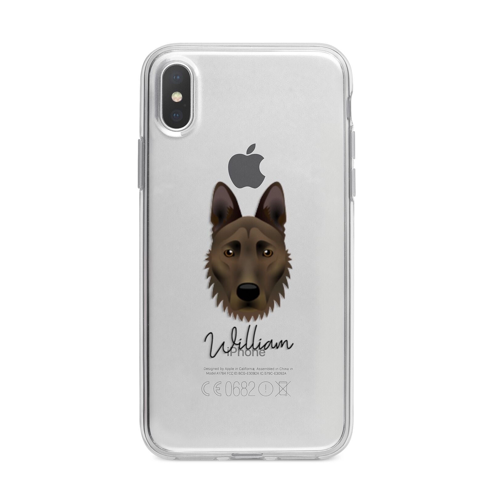 Dutch Shepherd Personalised iPhone X Bumper Case on Silver iPhone Alternative Image 1