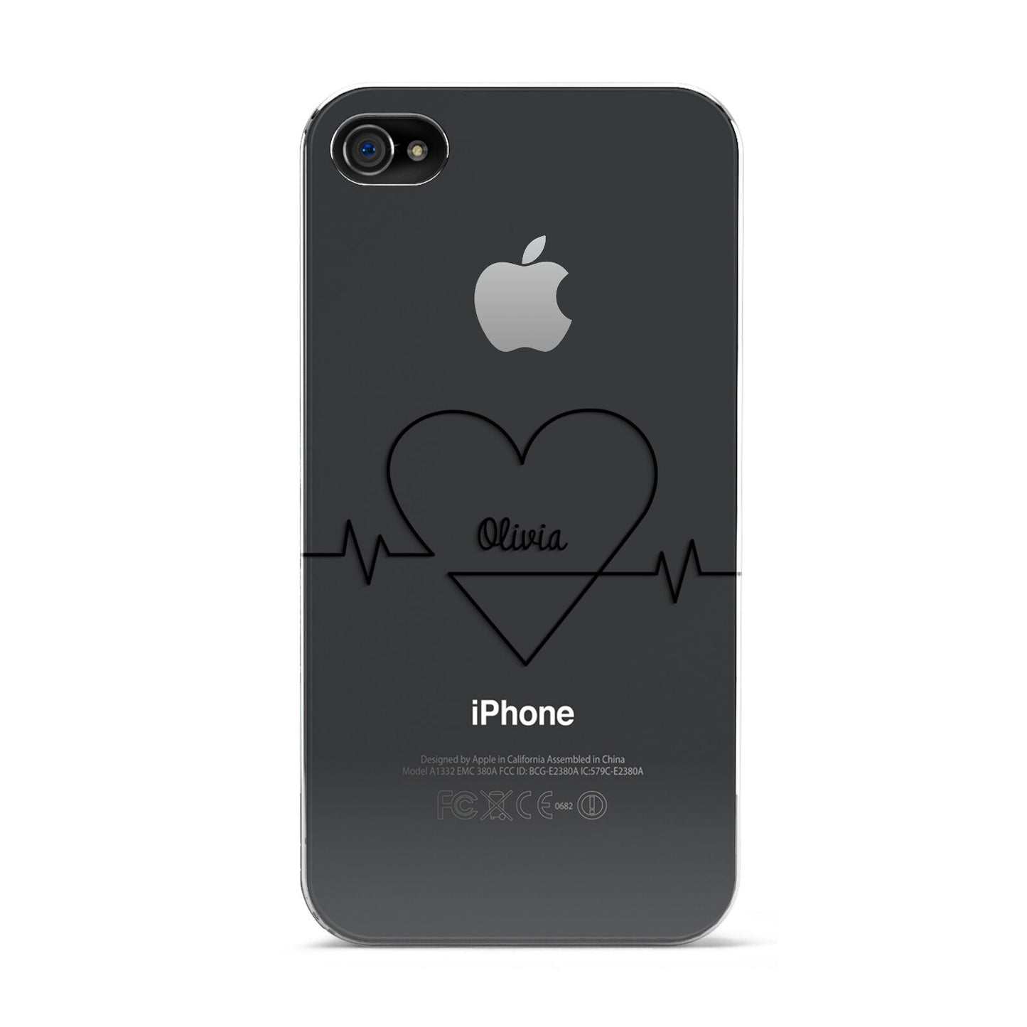 ECG Effect Heart Beats with Name Apple iPhone 4s Case