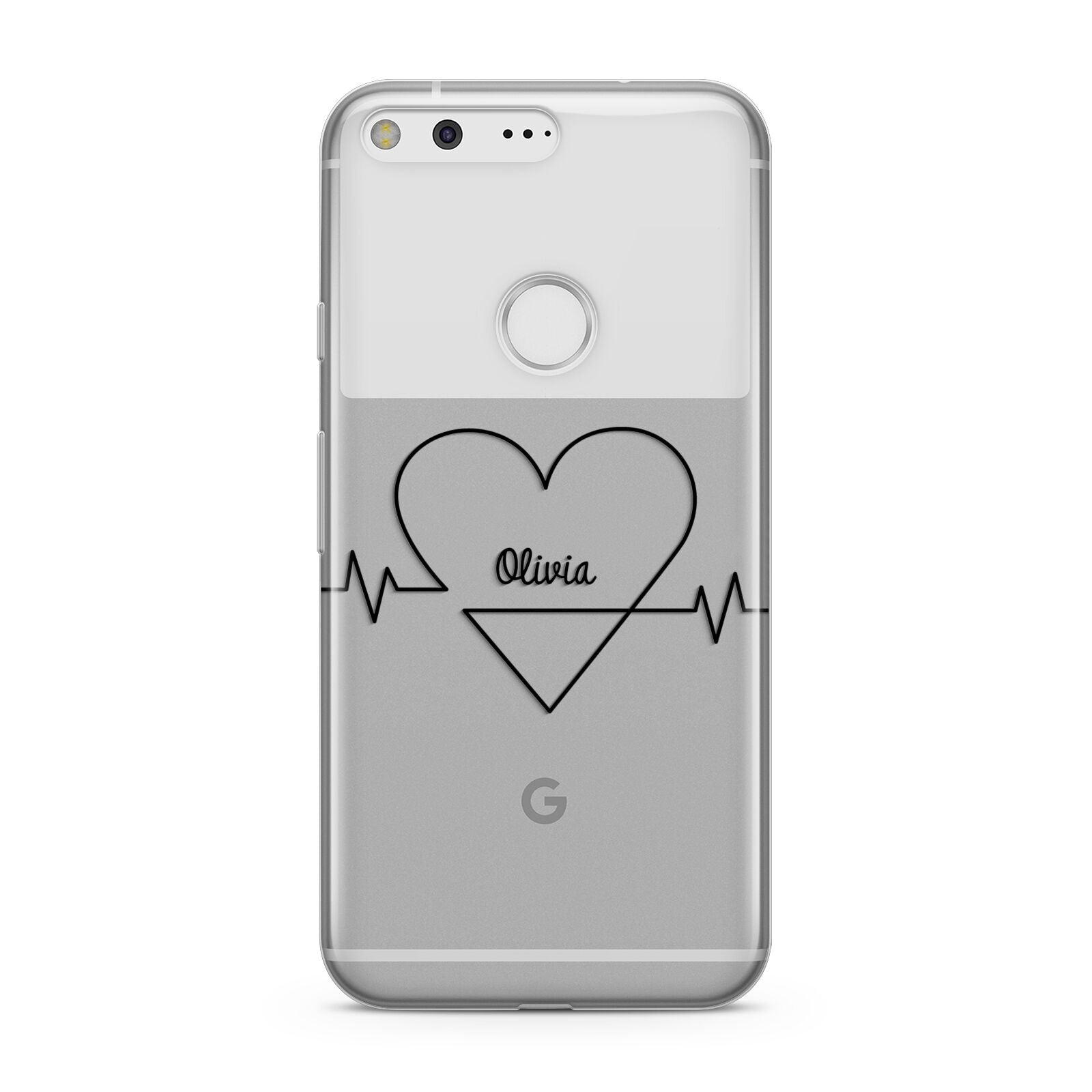 ECG Effect Heart Beats with Name Google Pixel Case