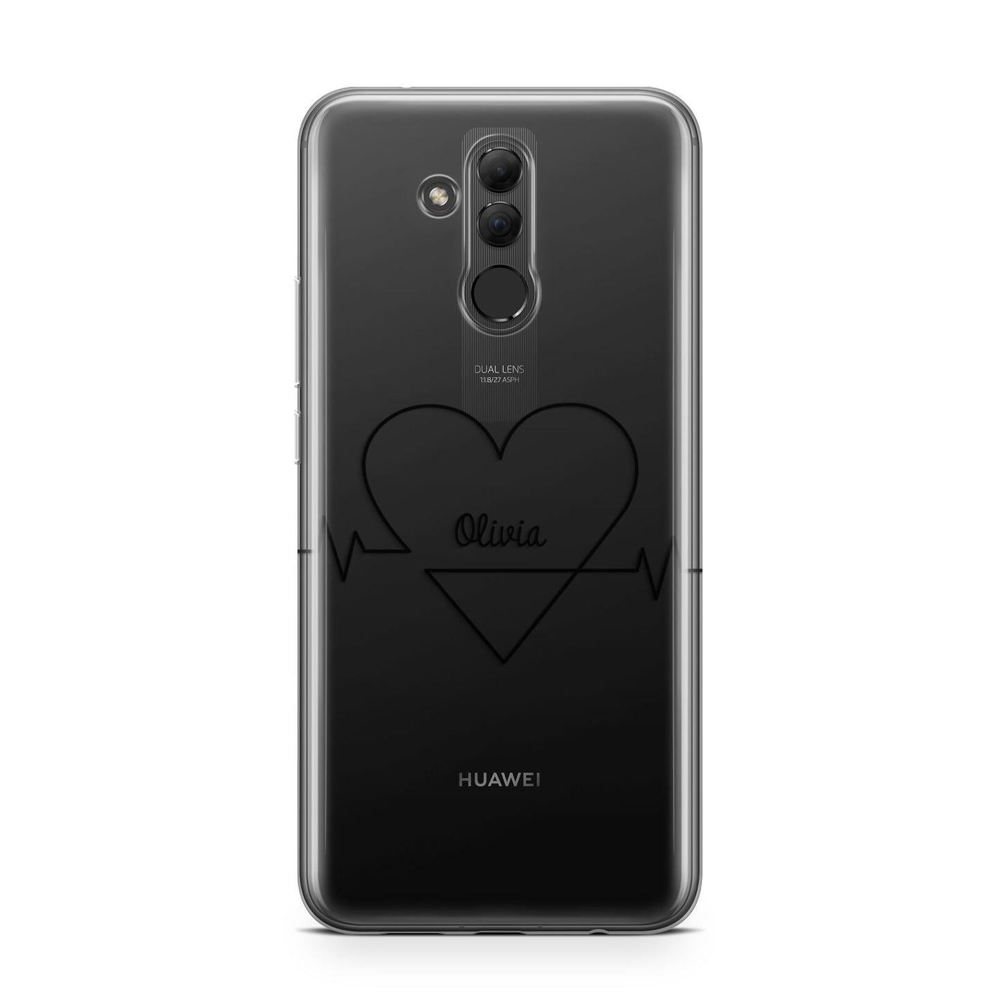 ECG Effect Heart Beats with Name Huawei Mate 20 Lite