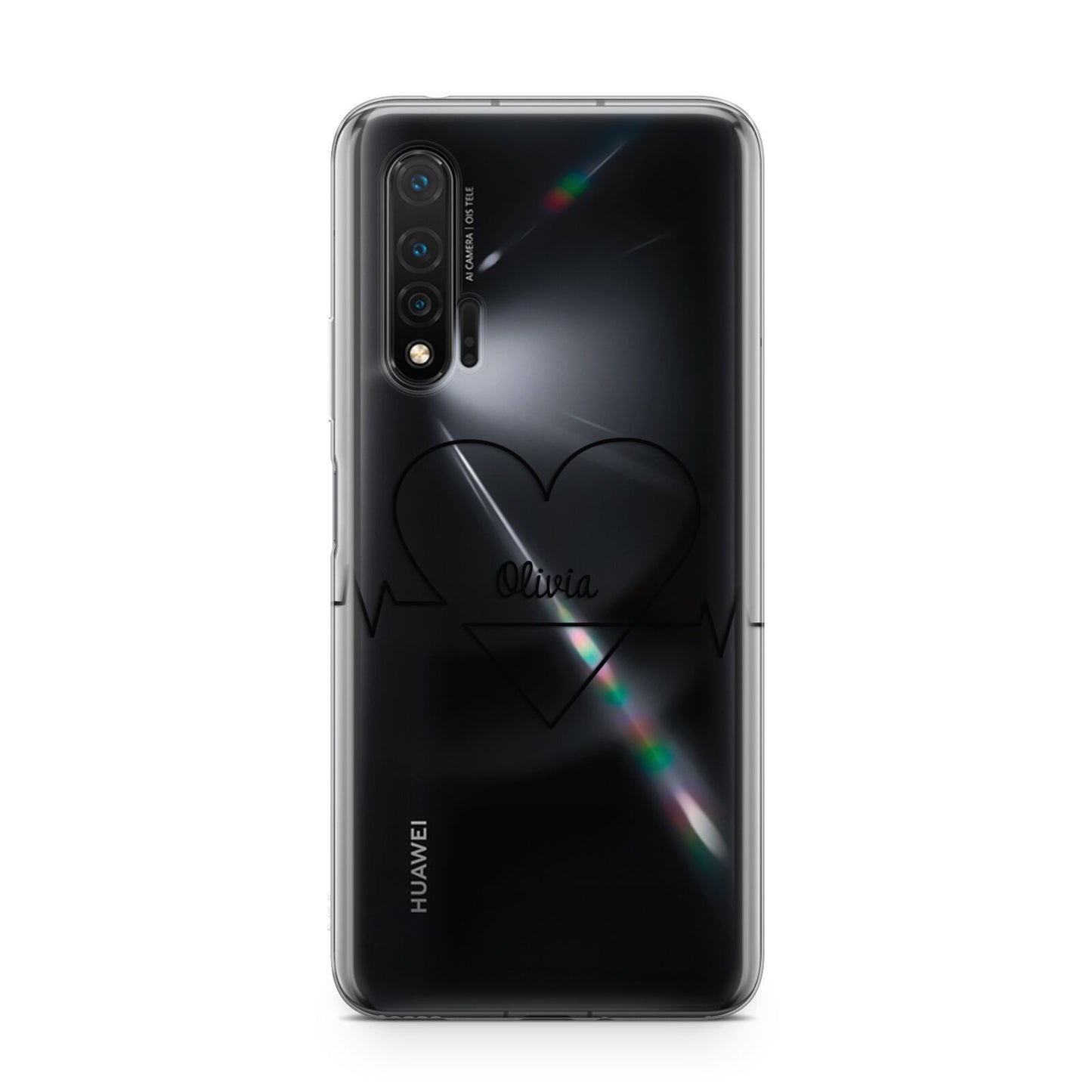 ECG Effect Heart Beats with Name Huawei Nova 6 Phone Case