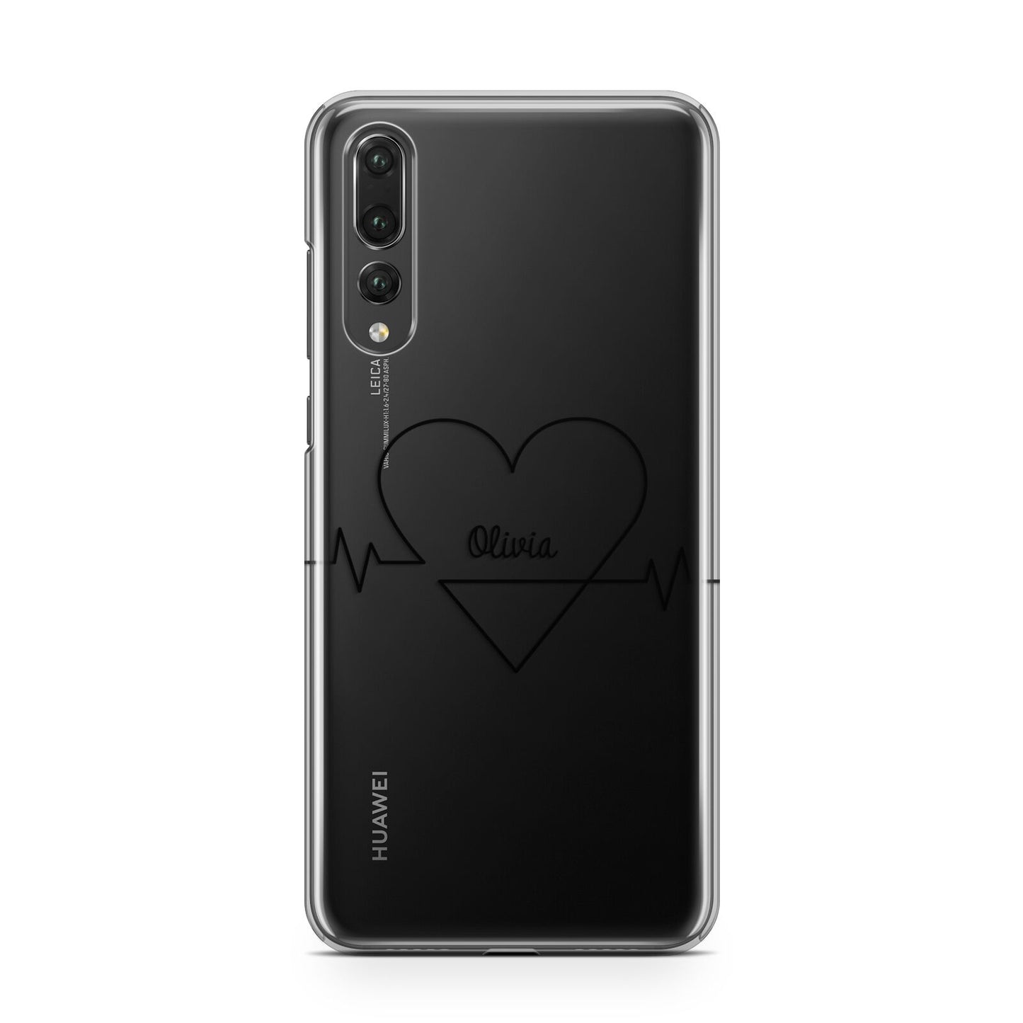 ECG Effect Heart Beats with Name Huawei P20 Pro Phone Case